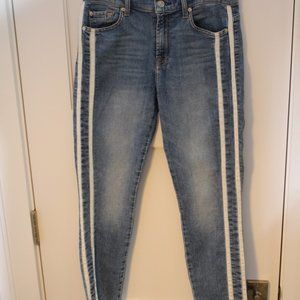 7 FOR ALL MANKIND side-stripe ankle skinny jean